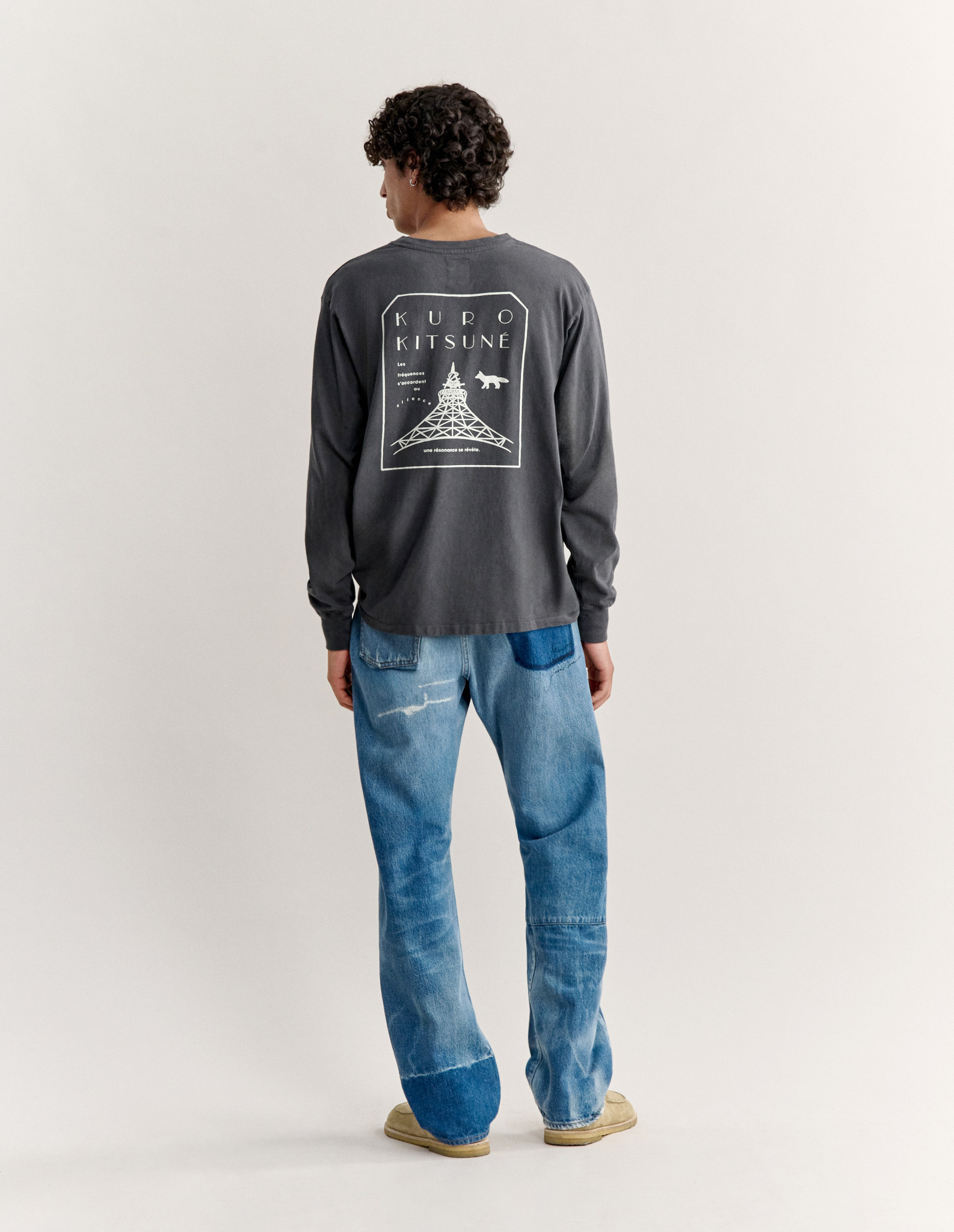 MK × KURO フェード ブラック ロングスリーブ Tシャツ - 2