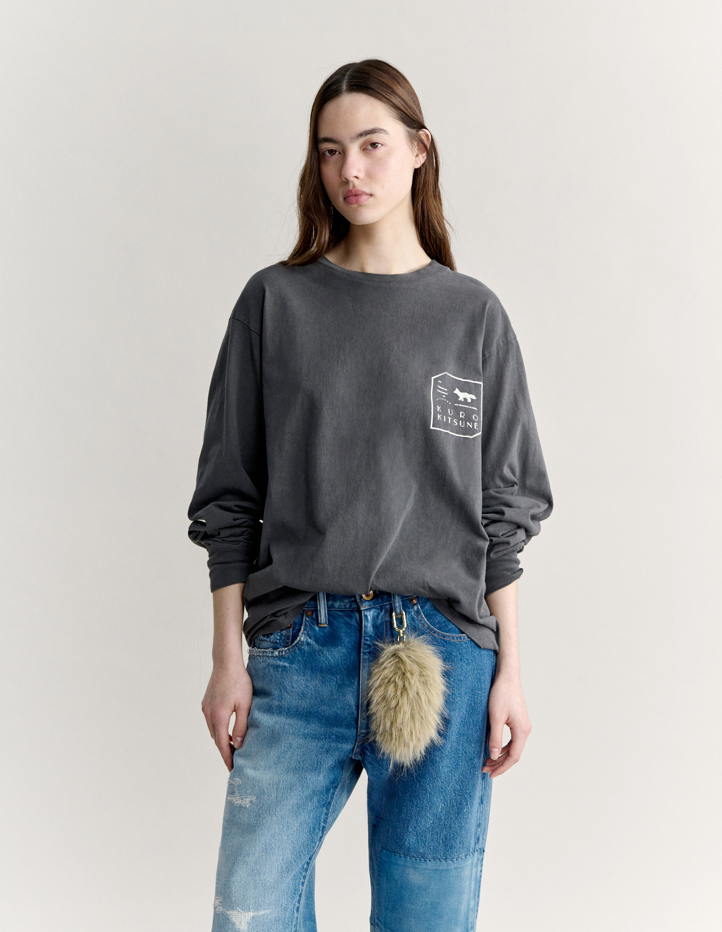 MK × KURO フェード ブラック ロングスリーブ Tシャツ - 7