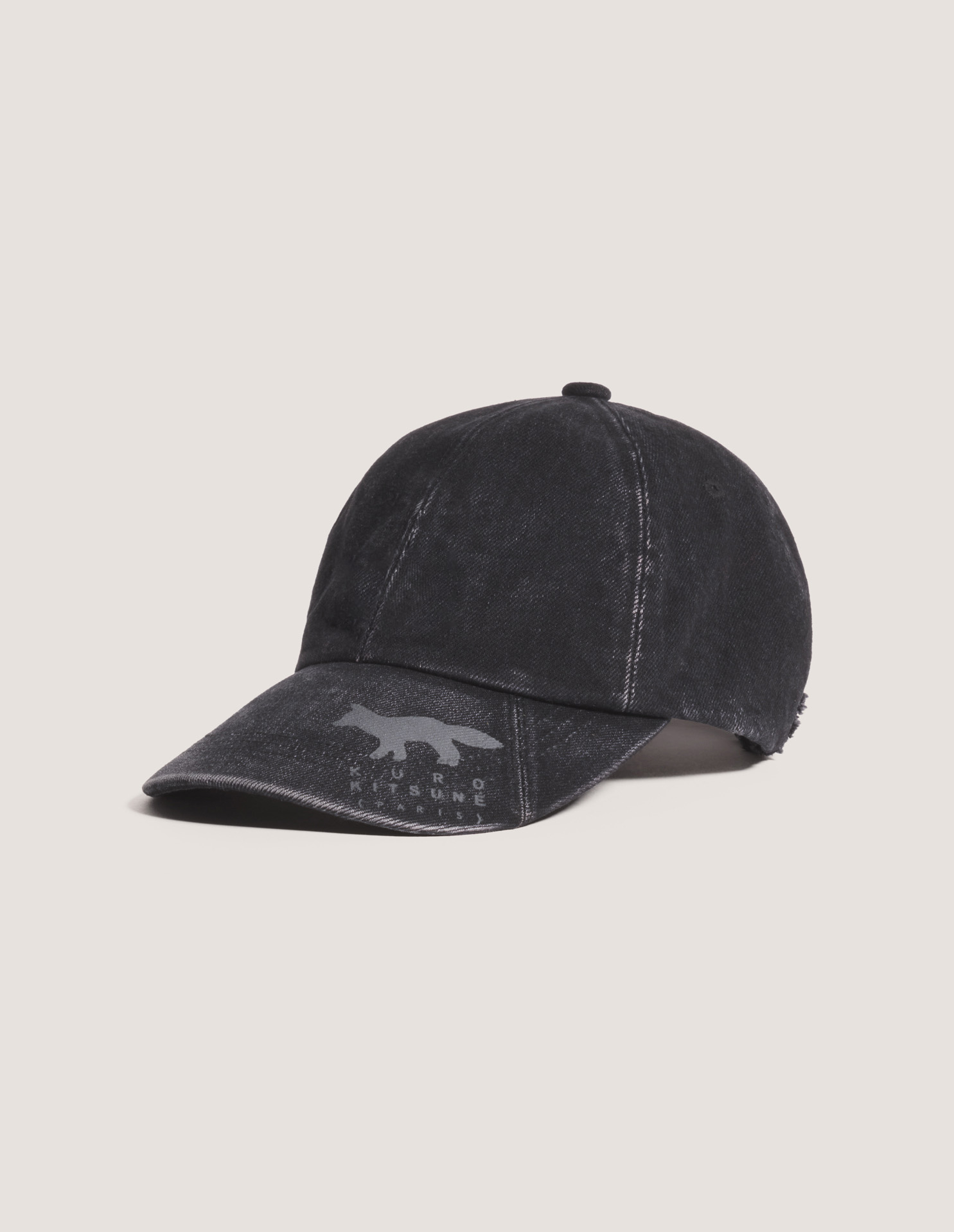 MAISON KITSUNE X KURO BLACK DENIM CAP - 2