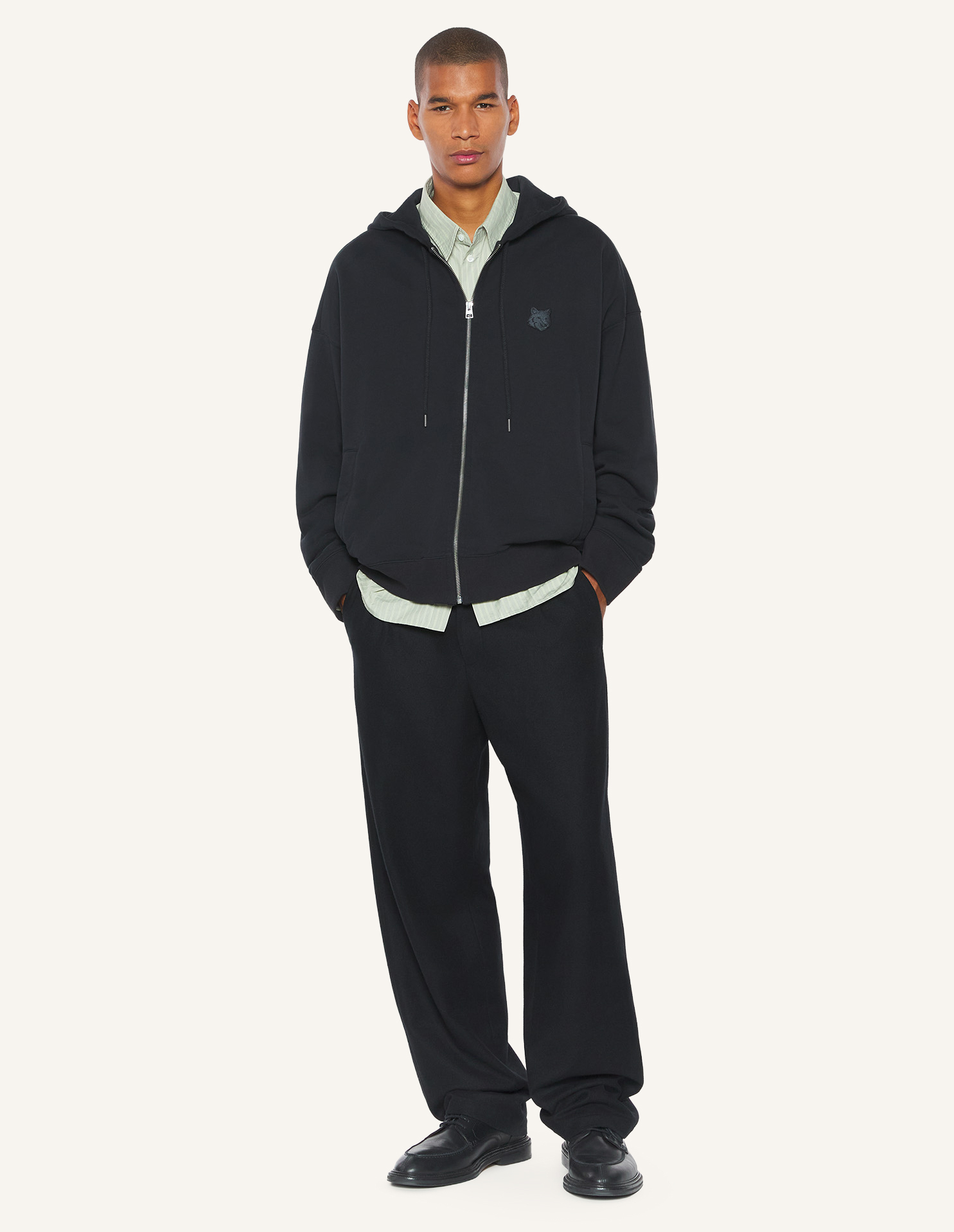 FOX HEAD ZIPPED OVERSIZE HOODIE | Maison Kitsuné