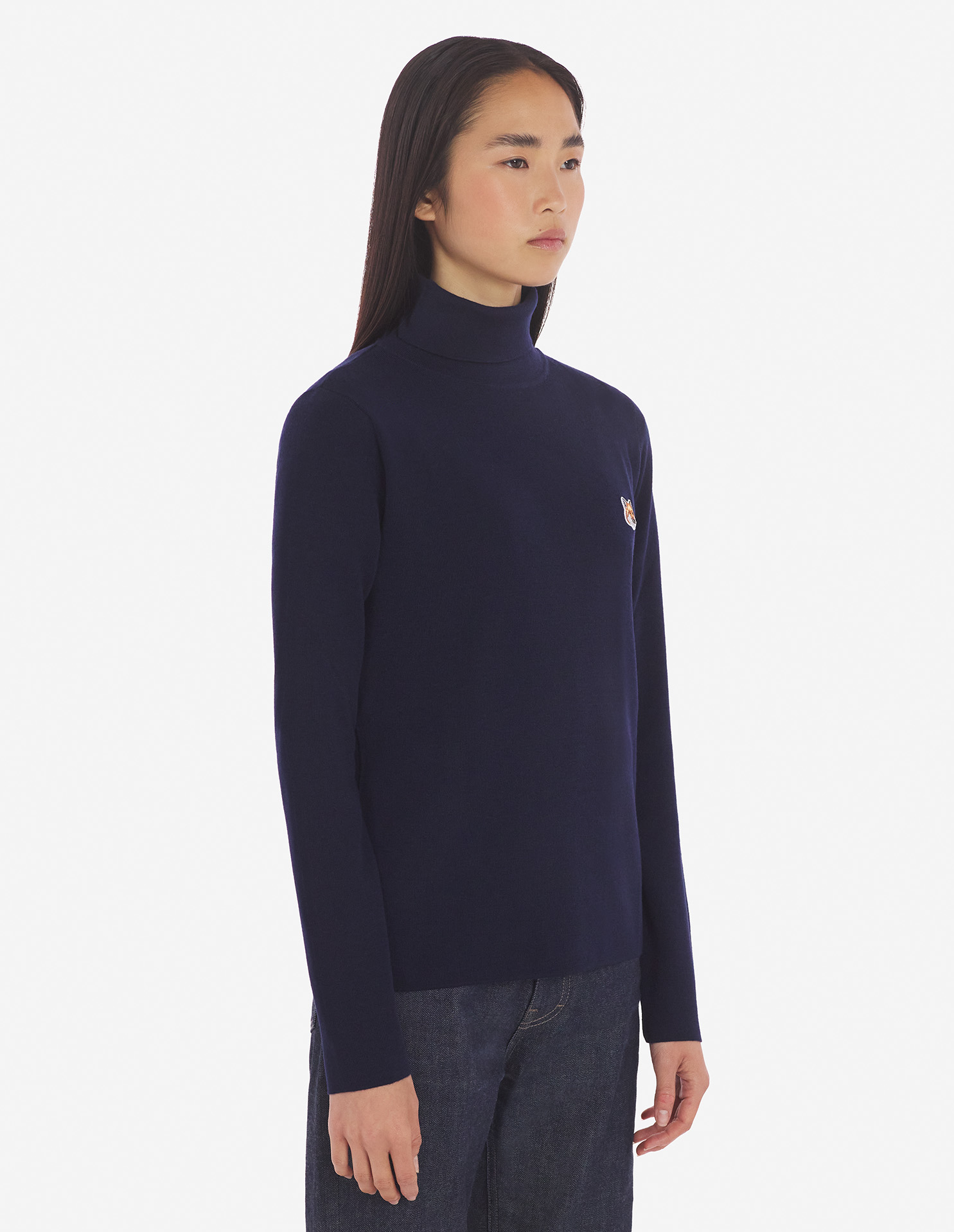 FOX HEAD PATCH FITTED TURTLENECK