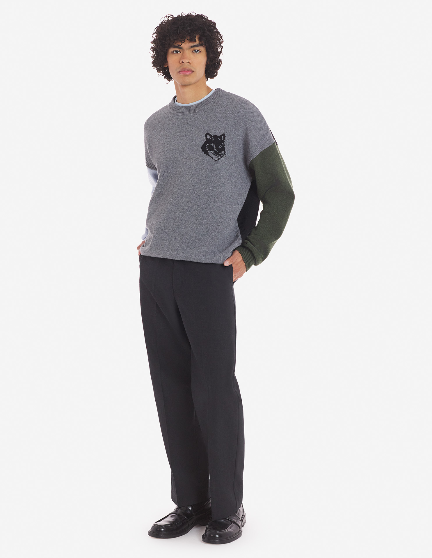 TAILORED PANTS IN TEXTURISED FLUID TECHNICAL WOOL