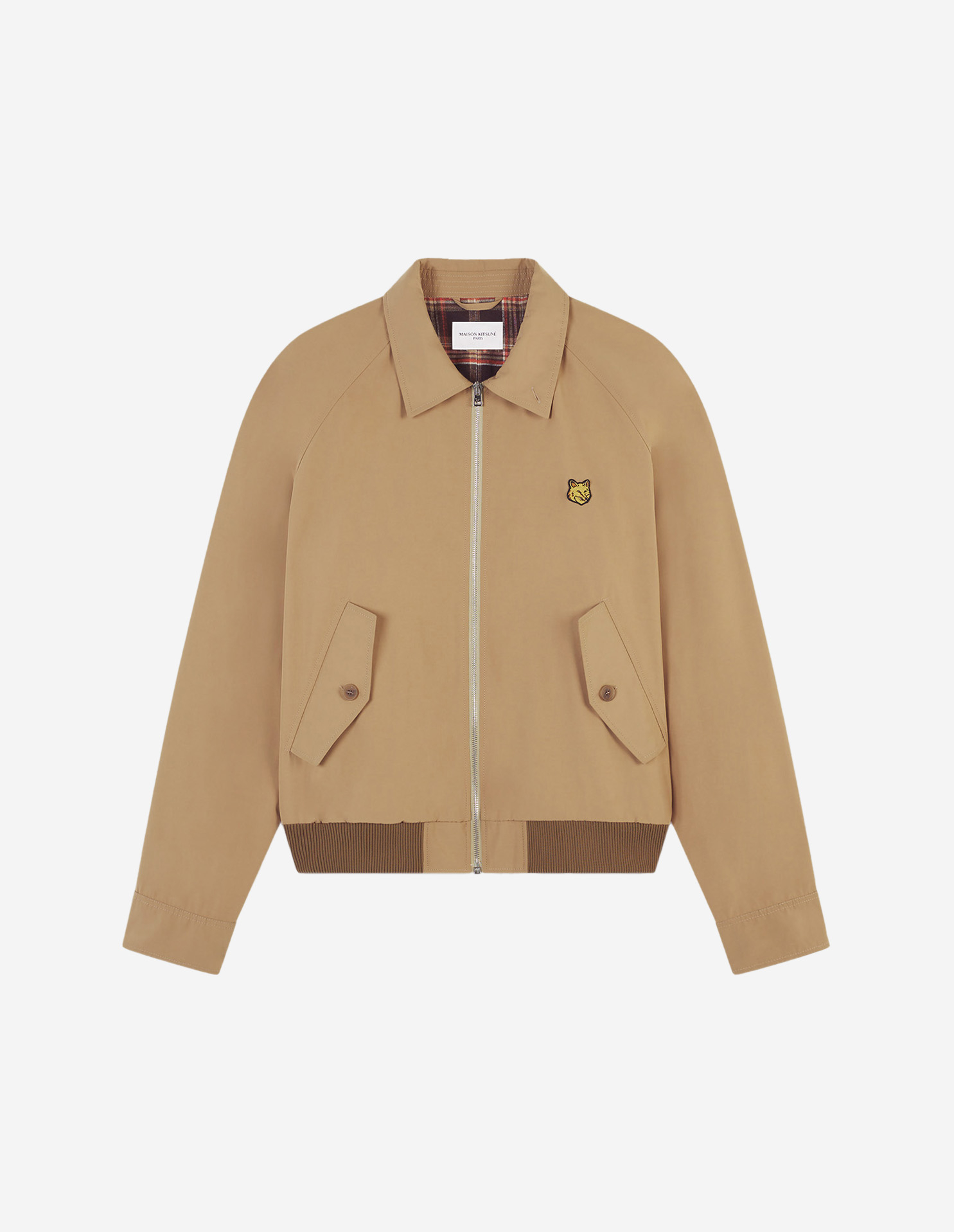 HARRINGTON JACKET IN TECHNICAL COTTON GABARDINE WITH BOLD FOX PATCH-