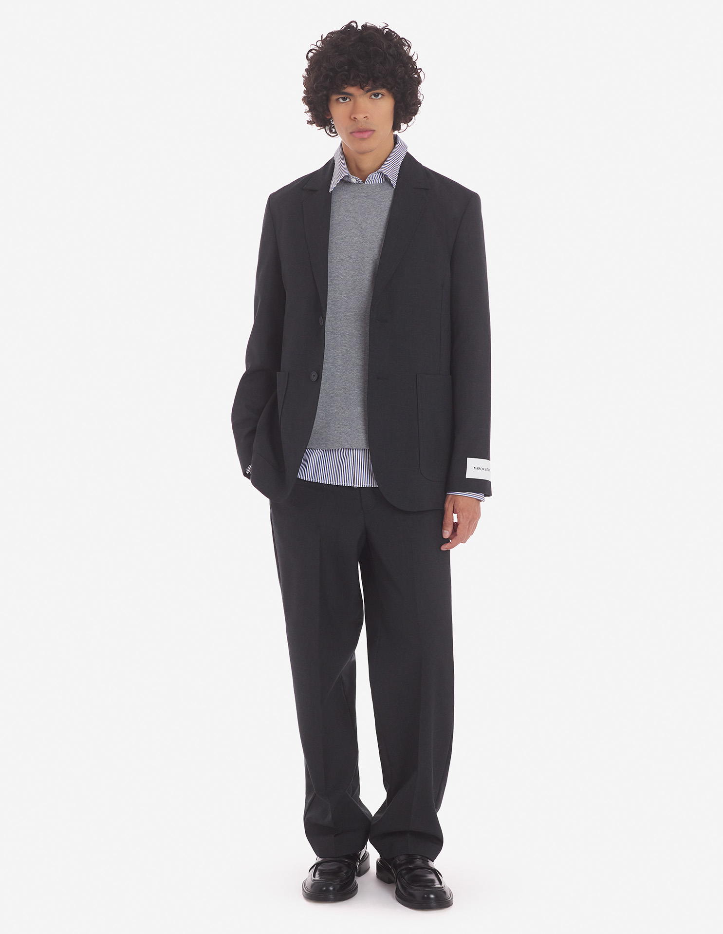 CASUAL SINGLE-BREASTED JACKET IN LIGHT TECHNICAL WOOL | Maison Kitsuné