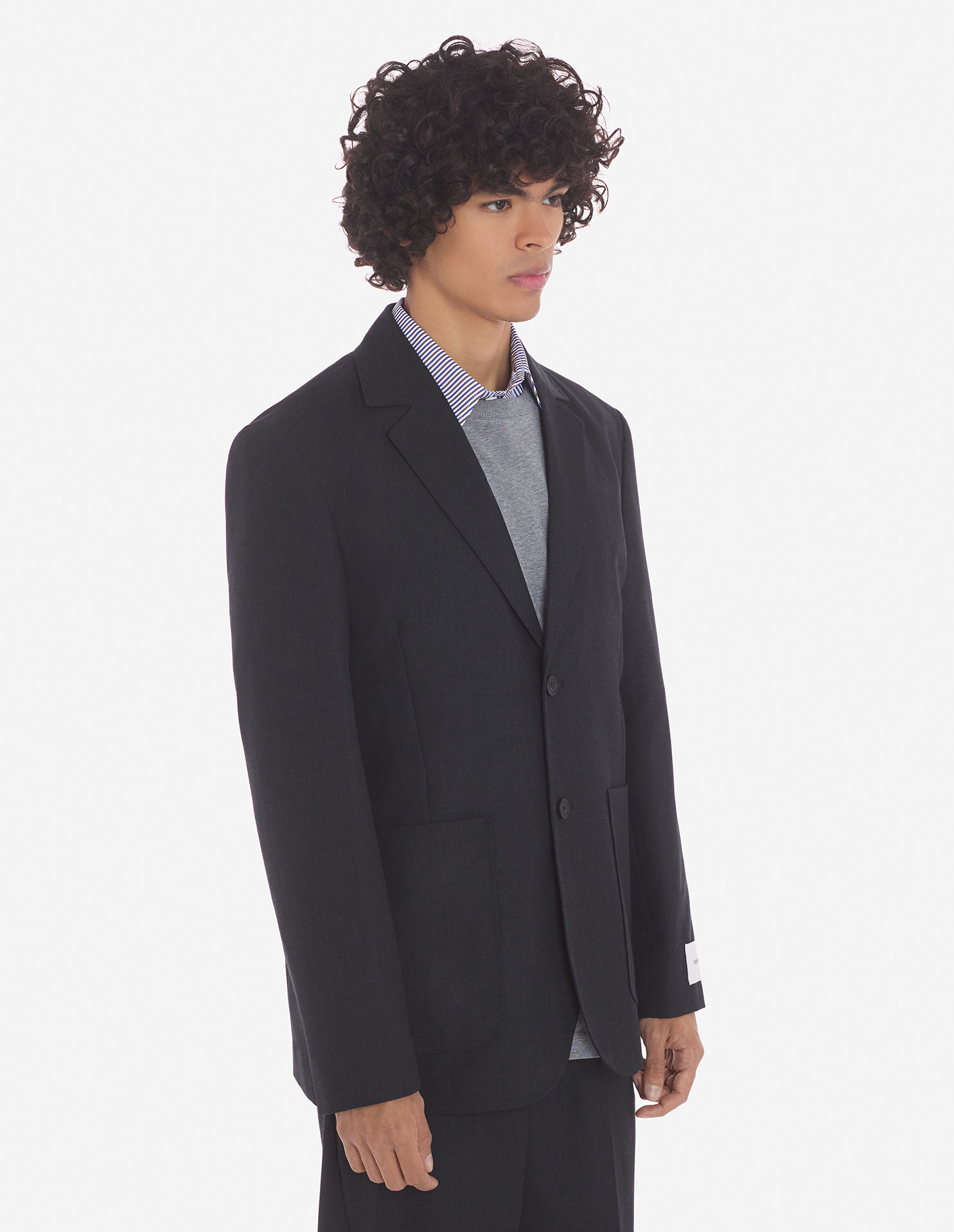 CASUAL SINGLE-BREASTED JACKET IN LIGHT TECHNICAL WOOL | Maison Kitsuné