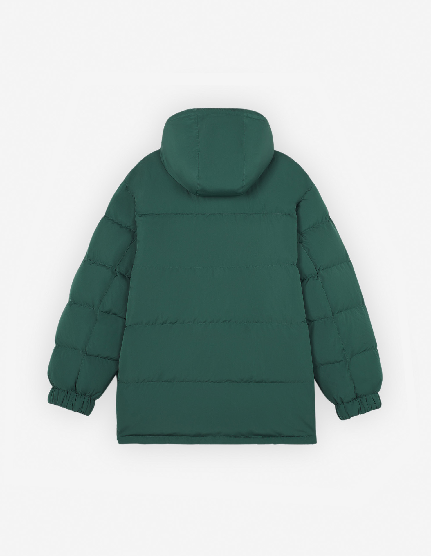 HOODED PUFFER IN NYLON WITH BOLD FOX HEAD PATCH | Maison Kitsuné