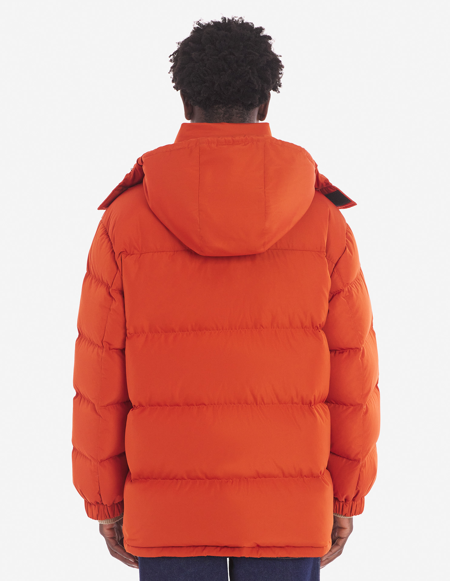 Maison Kitsuné Hooded Puffer in Nylon with Bold Fox Head Patch Pecan Brown Pecan Brown / M