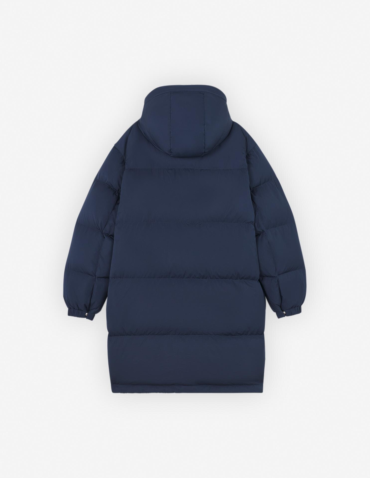 HOODED LONG PUFFER IN NYLON WITH BOLD FOX HEAD PATCH | Maison Kitsuné
