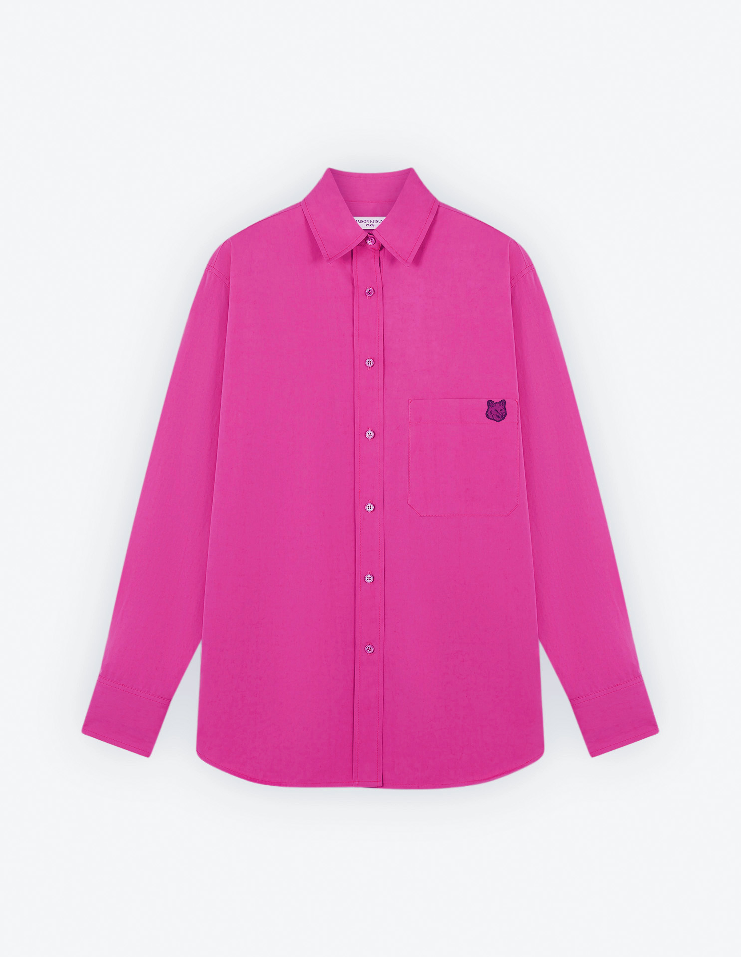 CASUAL SHIRT WITH CHEST POCKET AND BOLD FOX HEAD PATCH IN COTTON