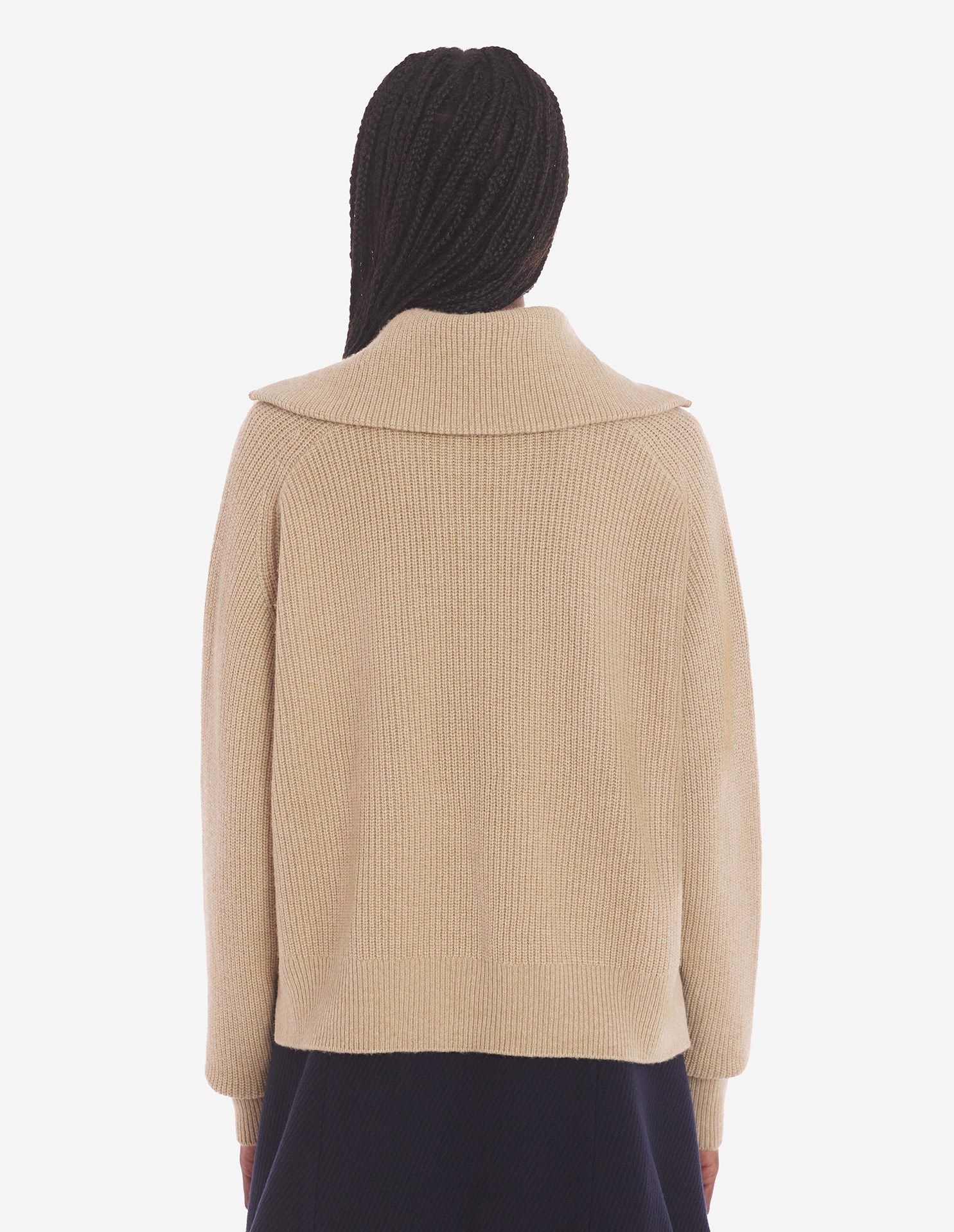 BOLD FOX HEAD PATCH HALF ZIP RIBBED JUMPER | Maison Kitsuné