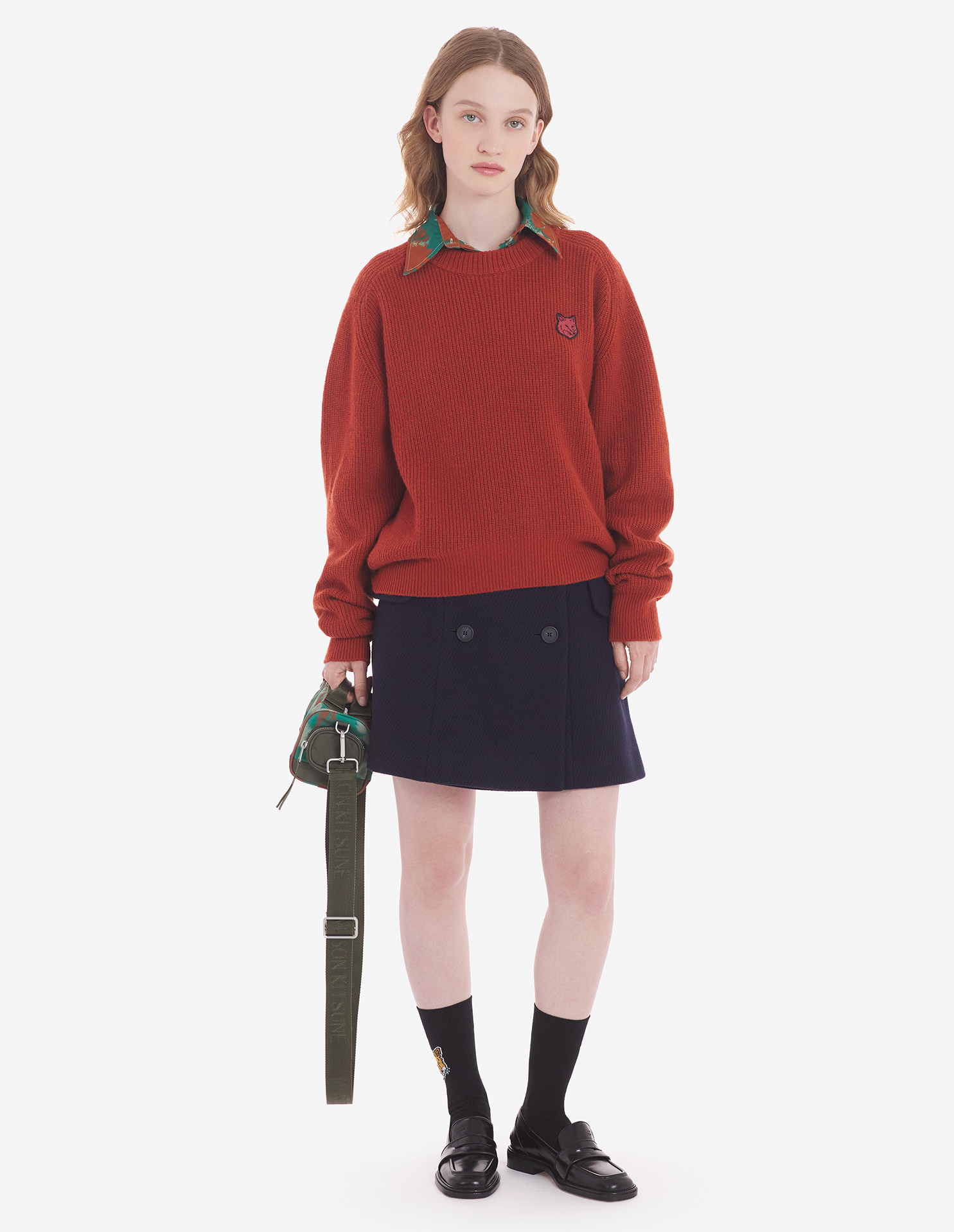 BOLD FOX HEAD PATCH COMFORT RIBBED JUMPER | Maison Kitsuné