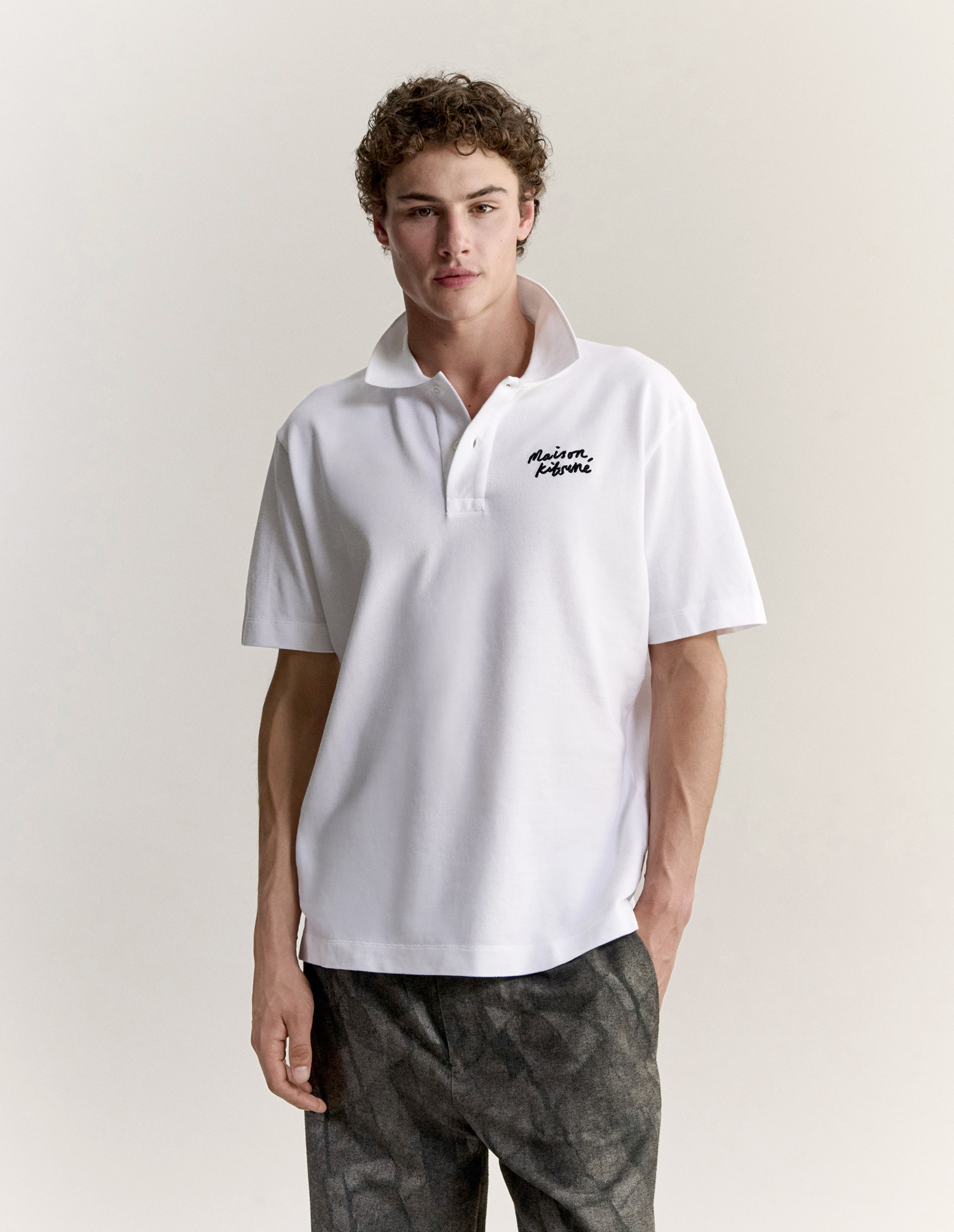 MAISON KITSUNE HANDWRITING COMFORT POLO - 4