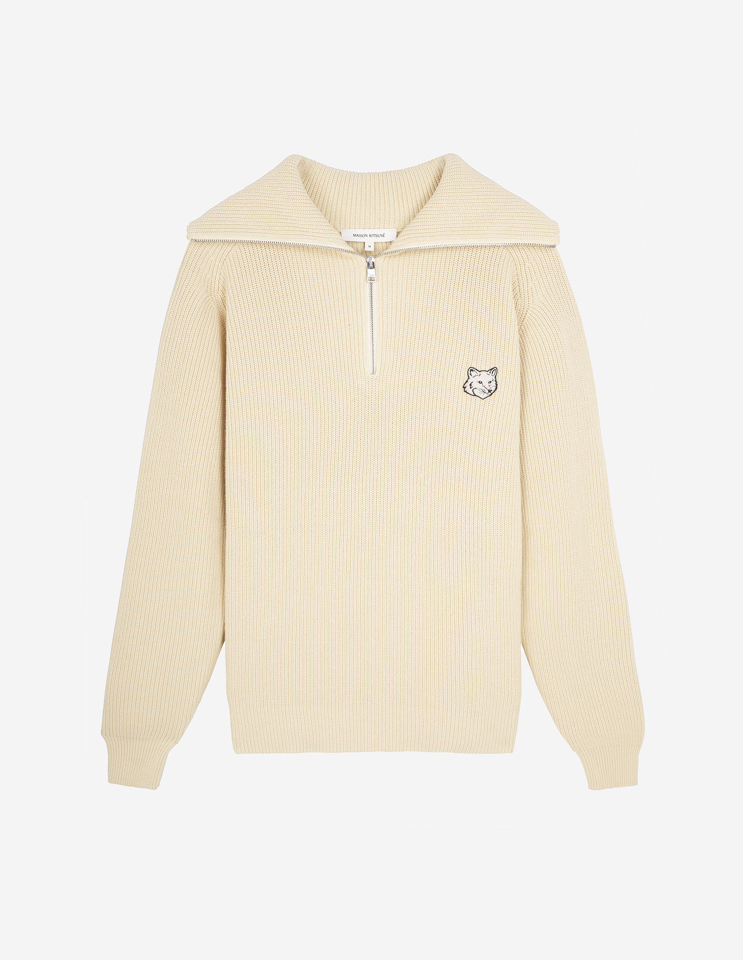 BOLD FOX HEAD PATCH HALF ZIP RIBBED JUMPER BOLD FOX HEAD PATCH HALF ZIP RIBBED JUMPER