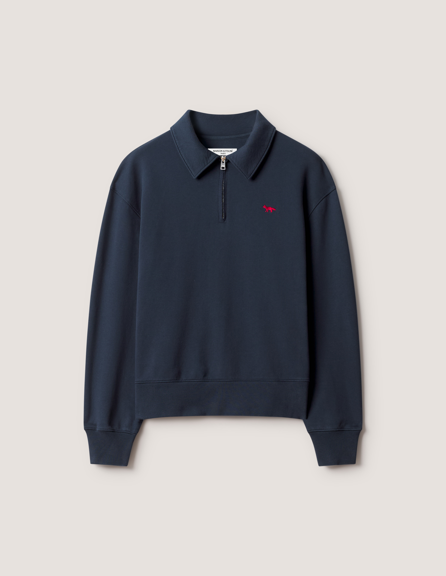 PROFILE\u0020FOX\u0020ZIPPED\u0020POLO\u0020SWEATSHIRT