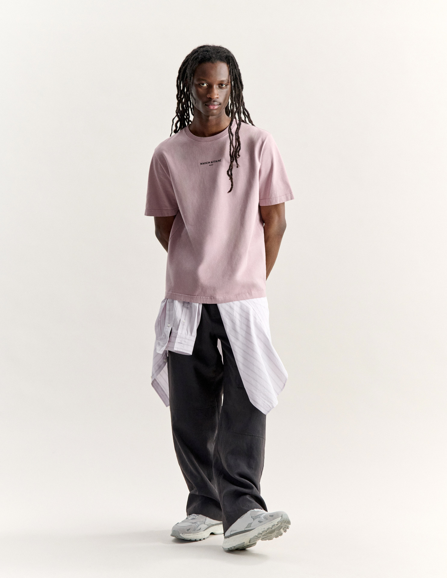 MAISON\u0020KITSUNE\u0020HANDWRITING\u0020STRIPED\u0020CASUAL\u0020SHIRT