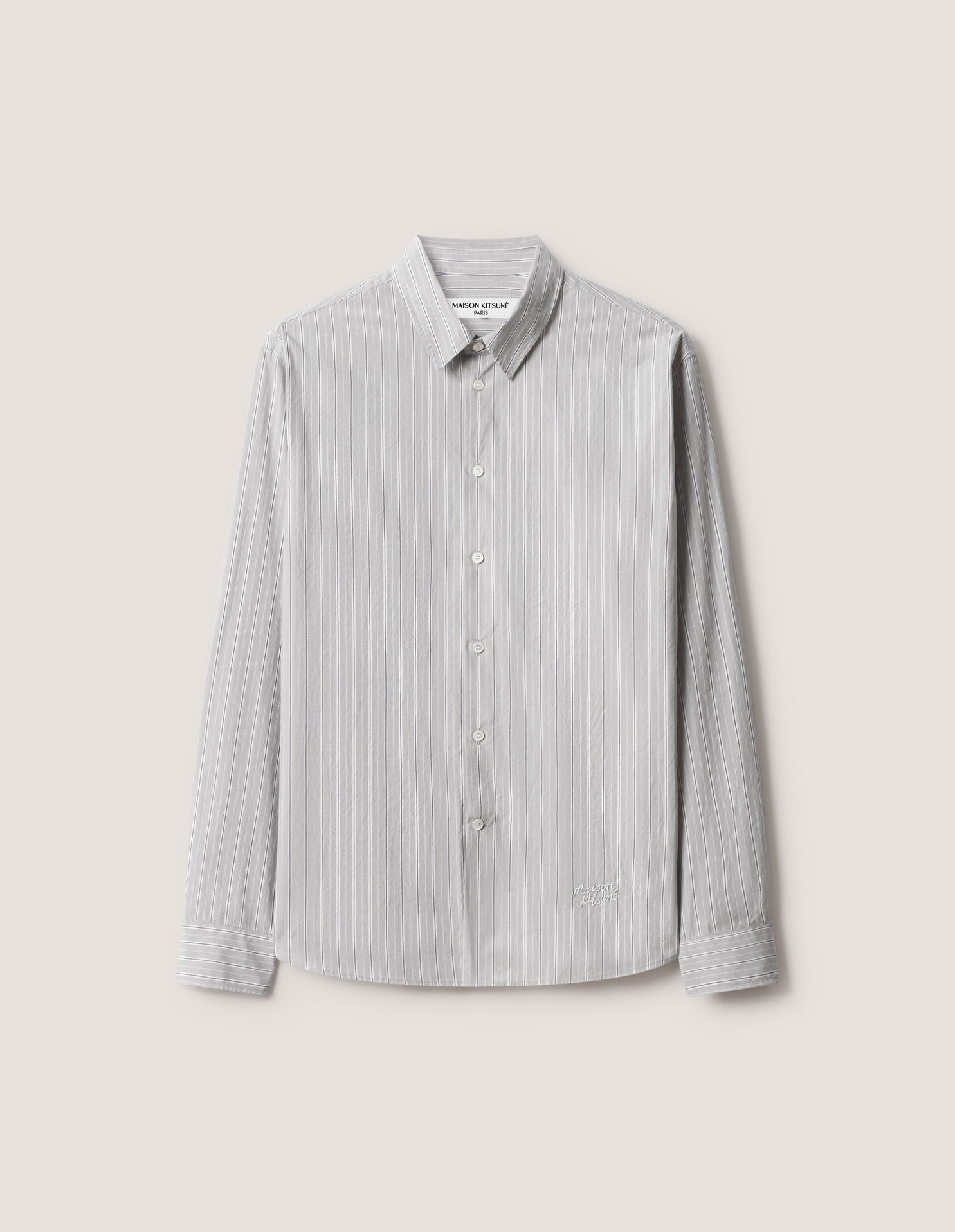 MAISON\u0020KITSUNE\u0020HANDWRITING\u0020STRIPED\u0020CASUAL\u0020SHIRT