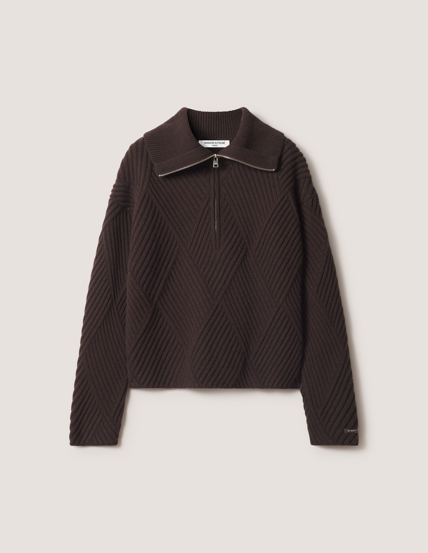 TONAL\u0020ARAN\u0020HALF\u002DZIP\u0020JUMPER