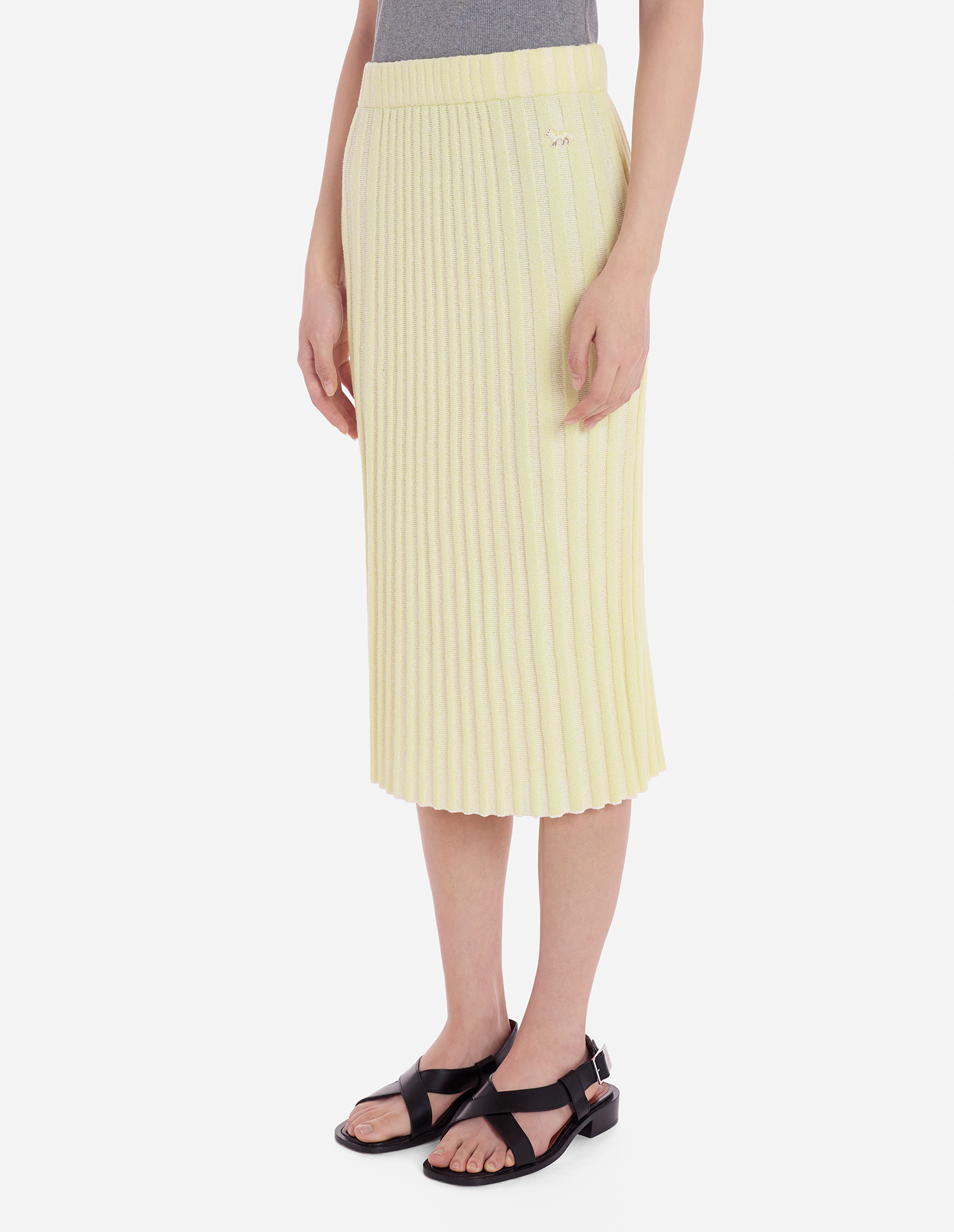 BABY FOX PATCH RIBBED MIDI SKIRT