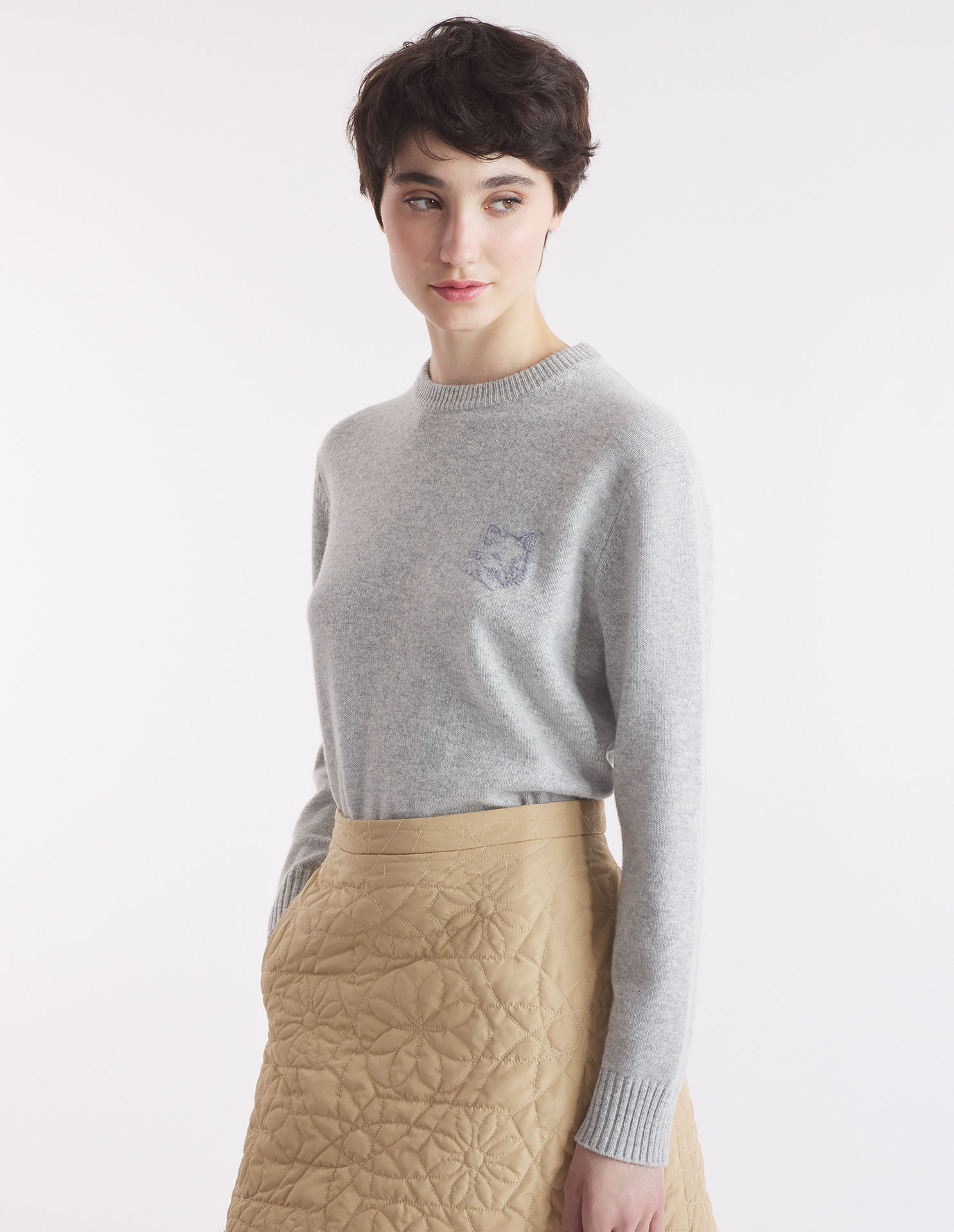 Cropped cream fashion jumper