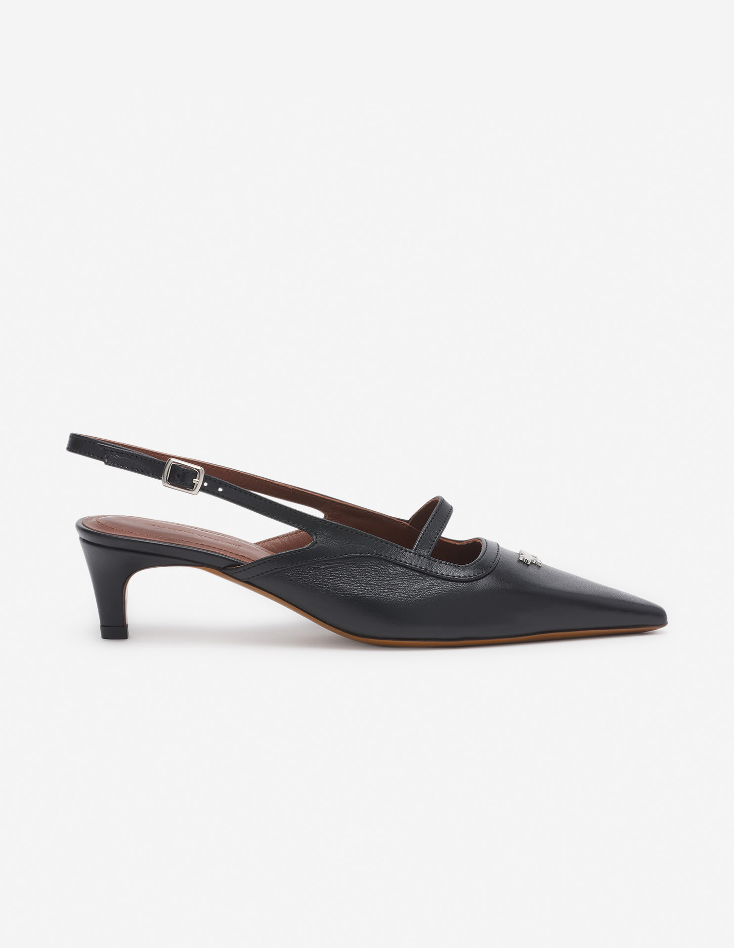 LEATHER POINTY SLING BACK