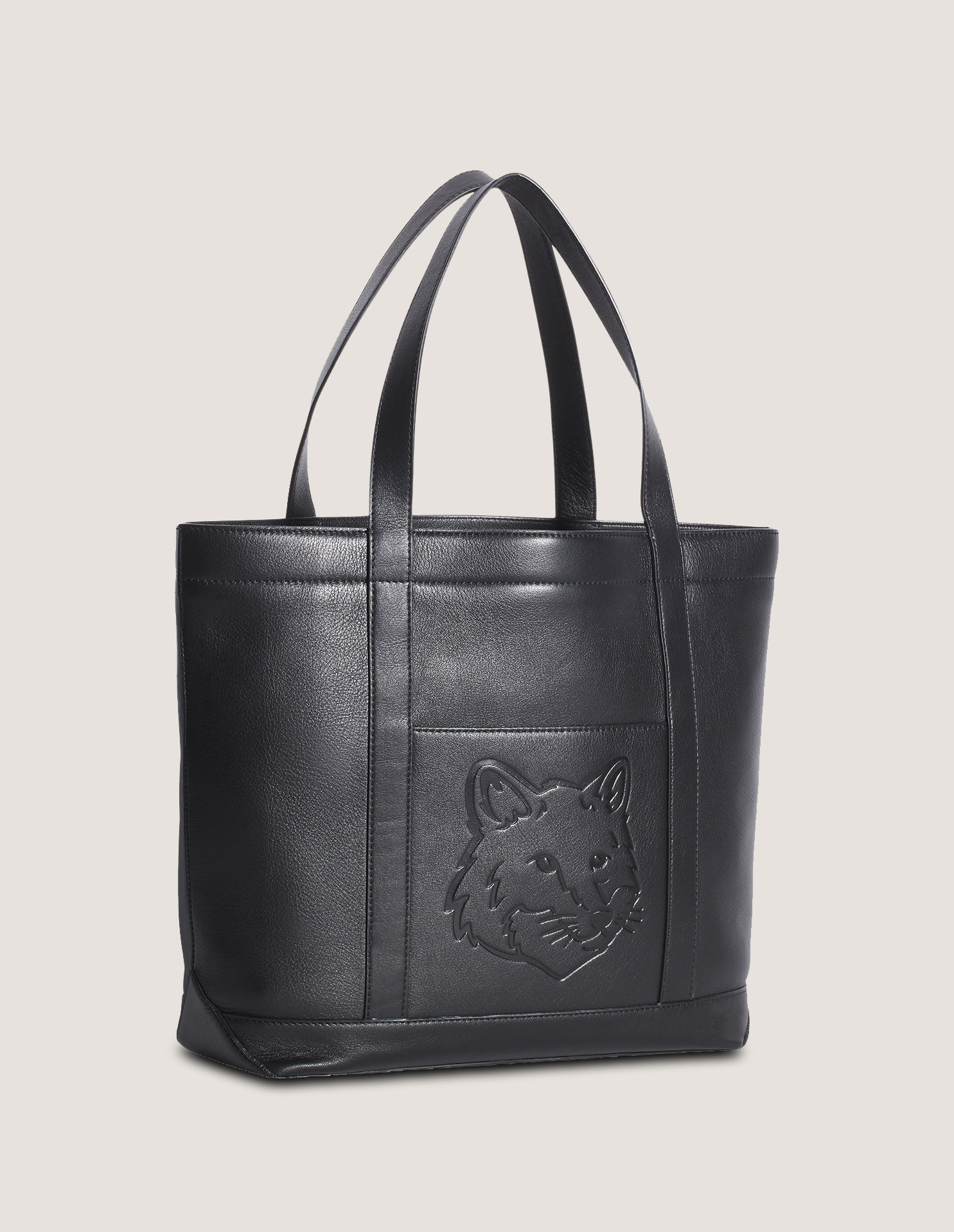FOX HEAD LEATHER MEDIUM TOTE - 2