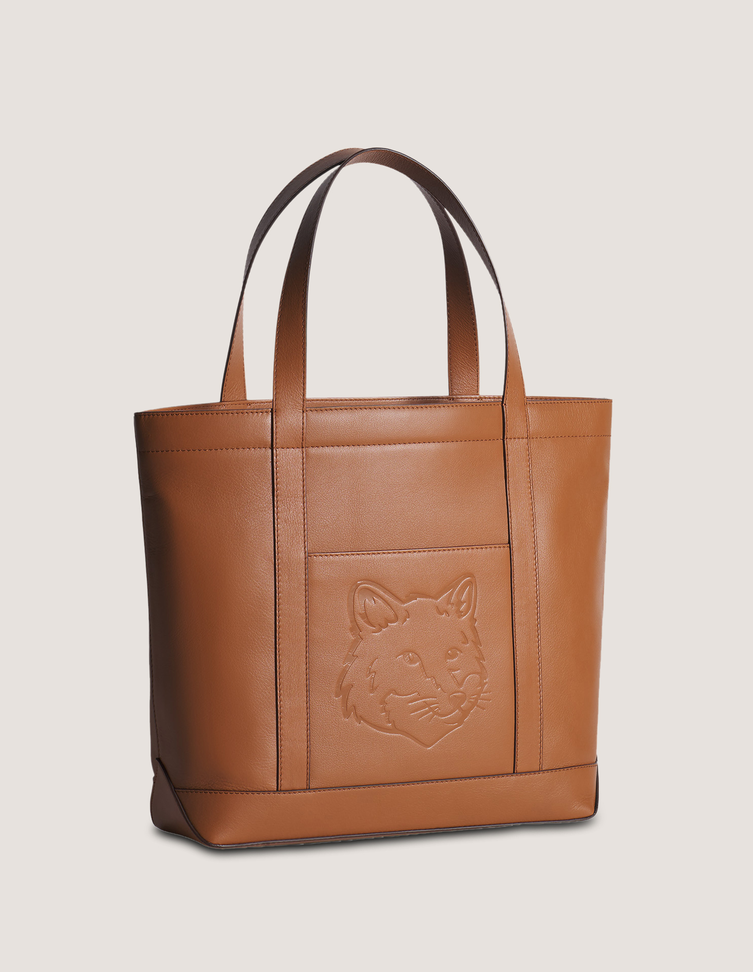 FOX HEAD LEATHER MEDIUM TOTE - 2