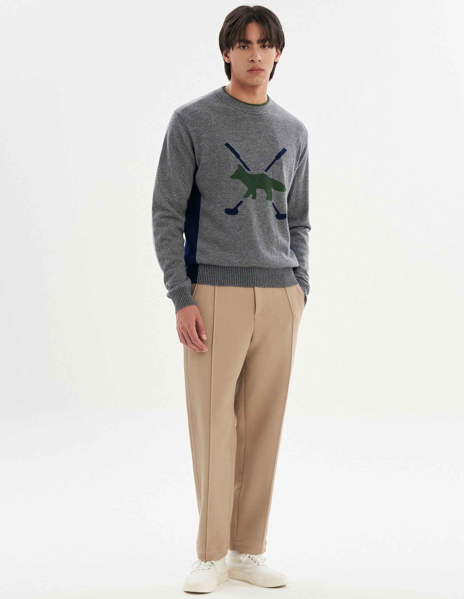 Men Big Profile Fox Pullover Sweater | Maison Kitsuné