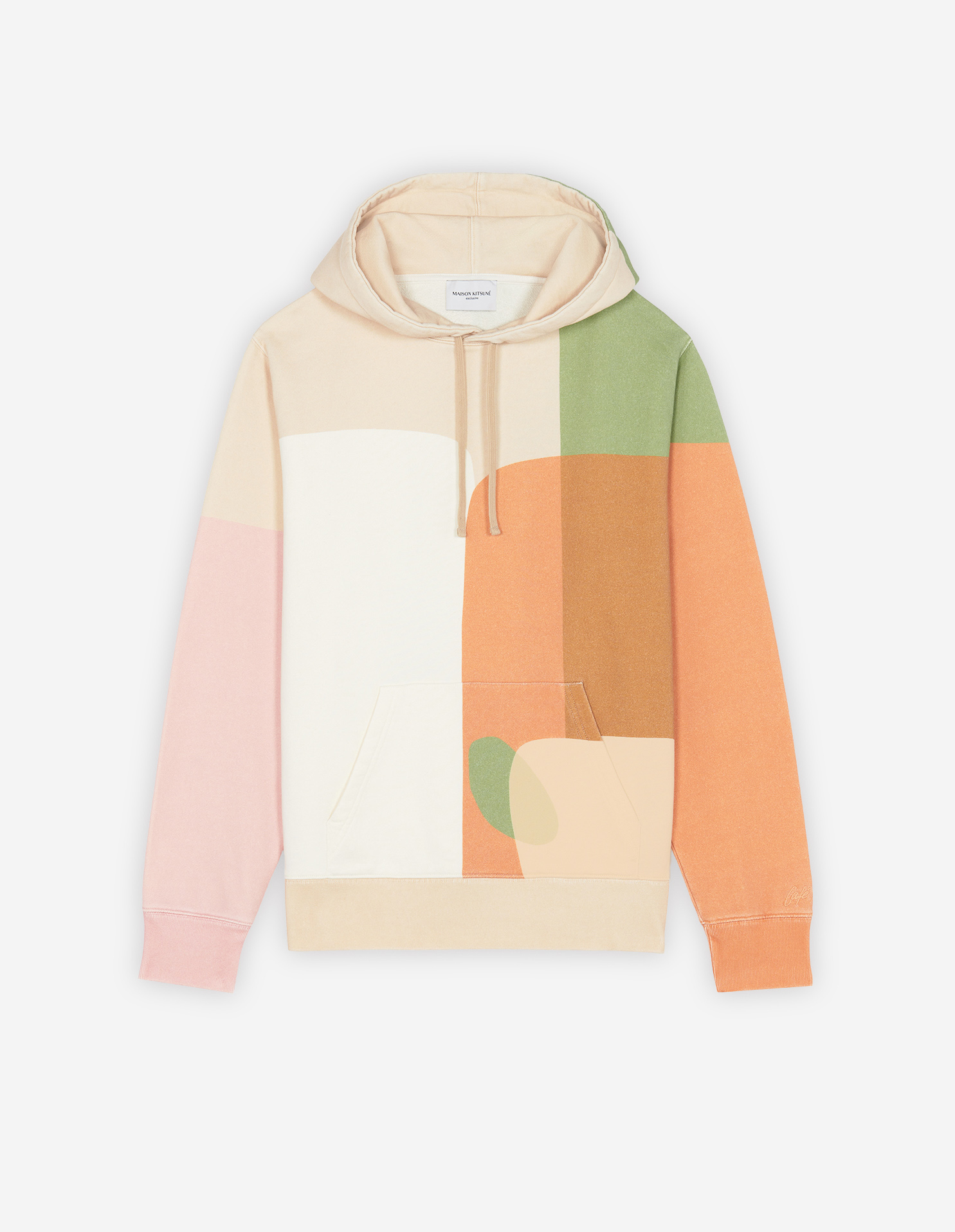 ALL-OVER PASTEL COMPOSITION LOOSE HOODIE