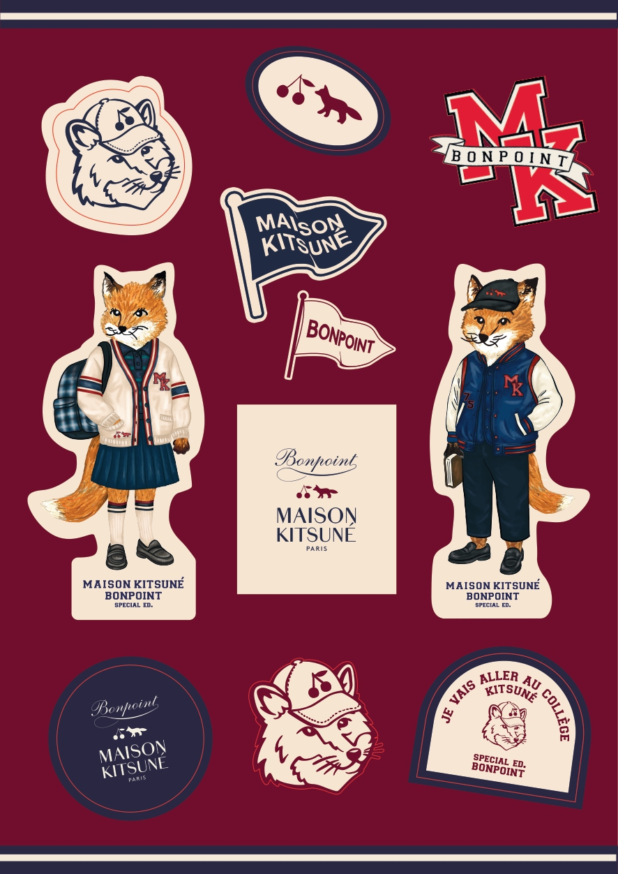 GWP\u0020STICKERS\u0020MAISON\u0020KITSUNE\u0020X\u0020BONPOINT