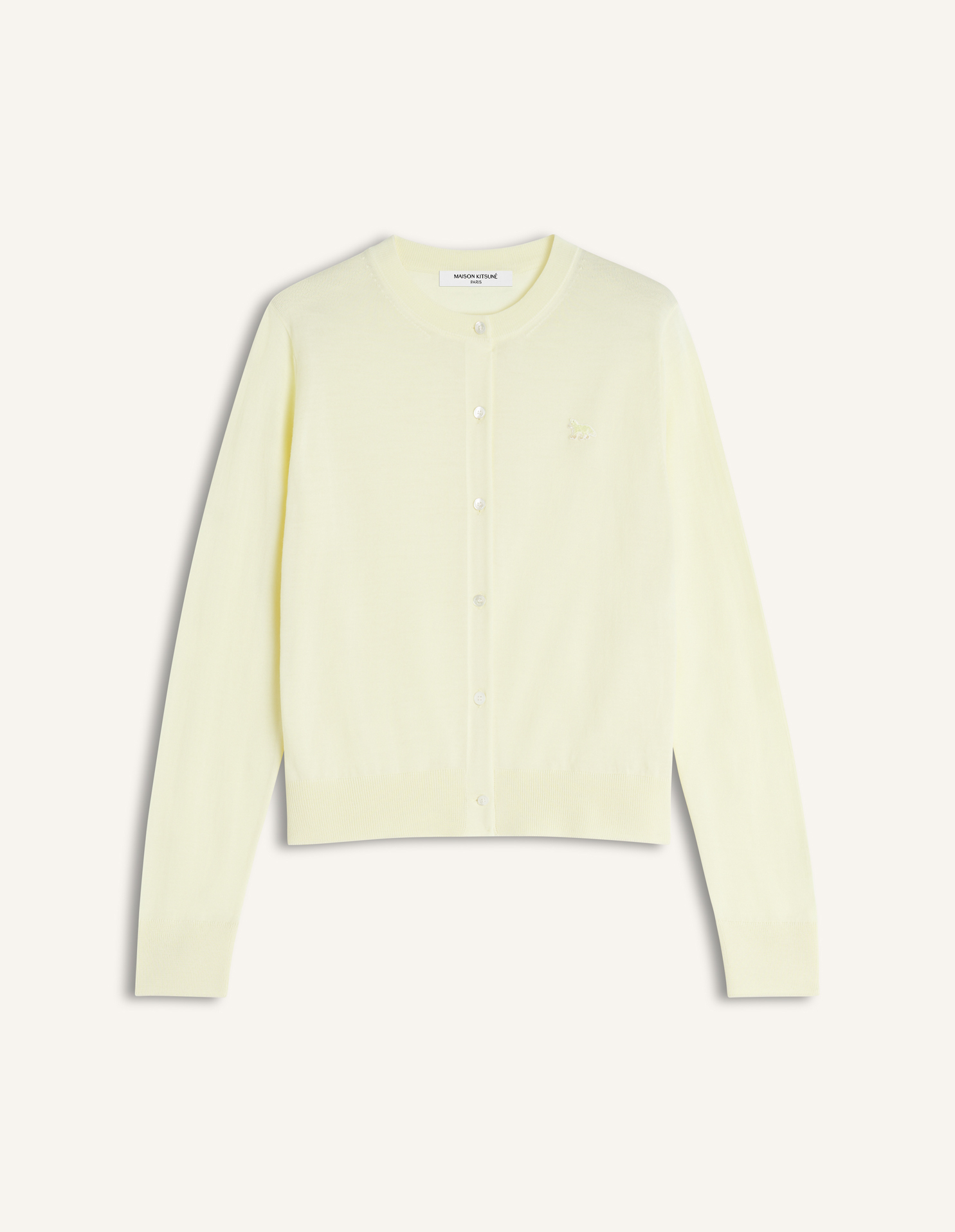 MAISON KITSUNÉイエローカーディガン BABY FOX FINE MERINO REGULAR CARDIGAN | Maison Kitsuné