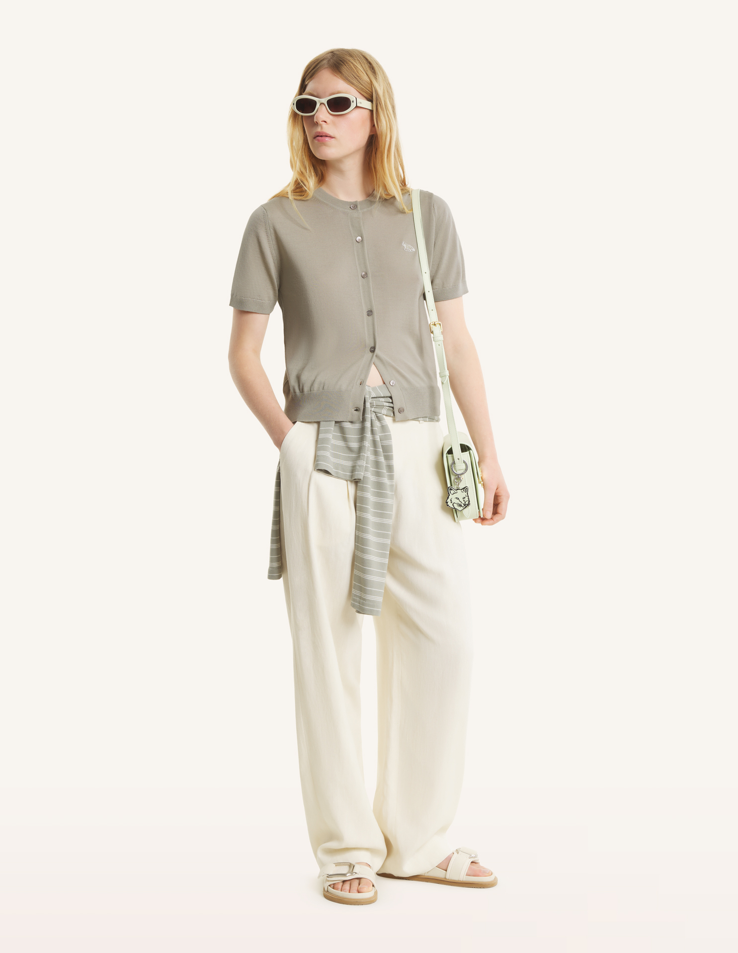 【おりんちゃん】【新品 未使用】MAISON KITSUNE BABY FOX FINE MERINO SHORT SLEEVE CARDIGAN | Maison Kitsuné