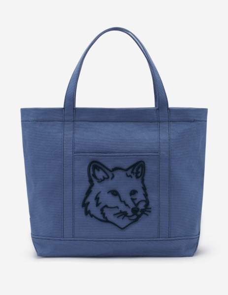 메종 키츠네 Maison Kitsune BOLD FOX HEAD LARGE TOTE BAG,Hampton blue