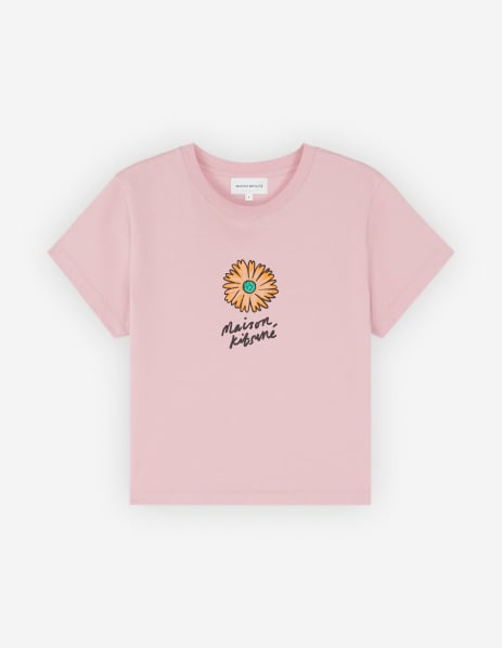 메종 키츠네 Maison Kitsune FLOATING FLOWER BABY TEE-SHIRT,Mist pink