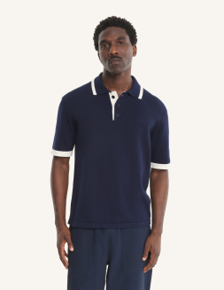BASKET WEAVE KNITTED POLO | Maison Kitsuné