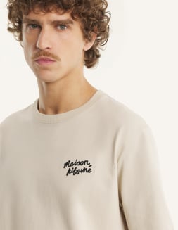 トップス MaisonKitsune HANDWRITINGCLEANSWEATSHIRT Maison Kitsuné Handwriting Sweater - Navy - Due West