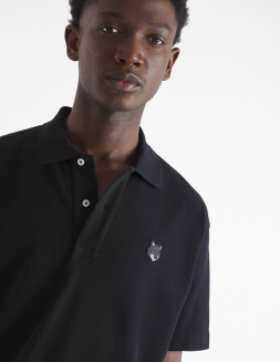 BOLD FOX HEAD PATCH OVERSIZE POLO | Maison Kitsuné