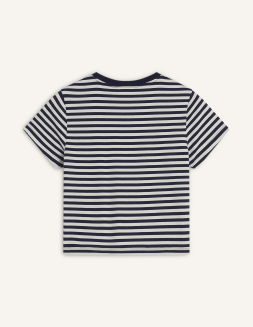 DOUBLE FOX HEAD STRIPES BABY TEE-SHIRT | Maison Kitsuné