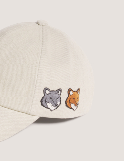 DOUBLE FOX HEAD FADED CAP | Maison Kitsuné