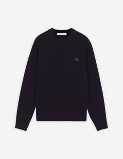 TRICOLOR FOX PATCH CLASSIC R-NECK JUMPER | Maison Kitsuné