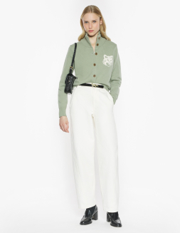 FOX HEAD INTARSIA MERINO HIGH NECK CARDIGAN | Maison Kitsuné