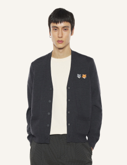 FOX HEAD MERINO REGULAR CARDIGAN | Maison Kitsuné