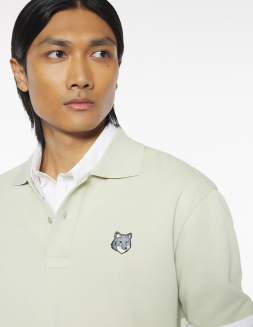 フォックスヘッド ウール リブ ポロ ジャンパー | Maison Kitsuné