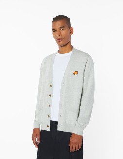 FOX HEAD FINE MERINO CARDIGAN | Maison Kitsuné