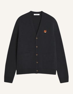 FOX HEAD MERINO REGULAR CARDIGAN | Maison Kitsuné