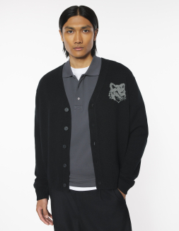 FOX HEAD MERINO REGULAR CARDIGAN | Maison Kitsuné