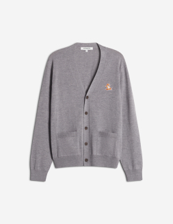 DOUBLE FOX HEAD MERINO REGULAR CARDIGAN | Maison Kitsuné