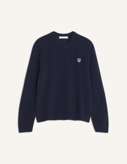 MAISON KITSUNÉ ネイビー トレーナー M FOX HEAD MERINO REGULAR JUMPER | Maison Kitsuné