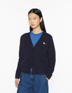 FOX HEAD MERINO REGULAR CARDIGAN | Maison Kitsuné