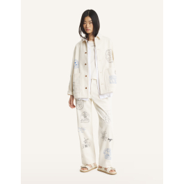 MAISON KITSUNE パイピングジャケット MAISON KITSUNE x KURO HANDWRITTEN POSTCARD WORK JACKET | Maison