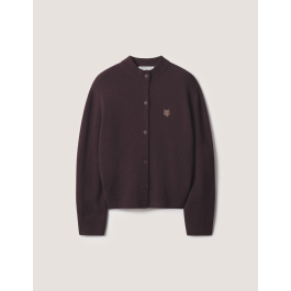 FOX HEAD LAMBSWOOL HIGH NECK CARDIGAN | Maison Kitsuné